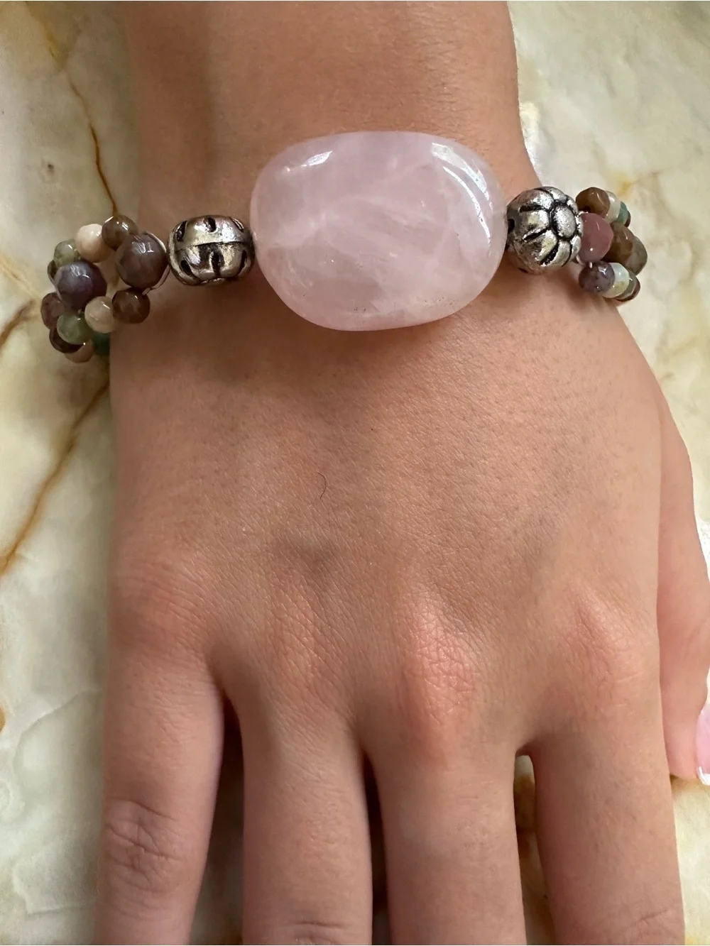 925 sterling silver Jade amethyst Garnet coral Bracelet​